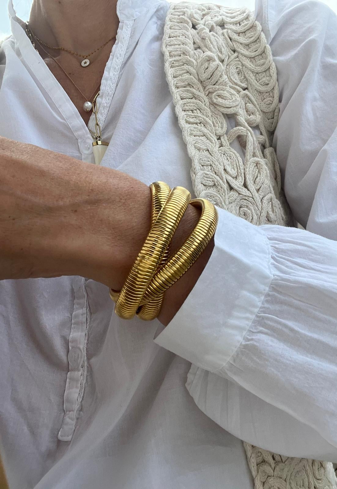 PULSERA TUBOGA TRIPLE ORO
