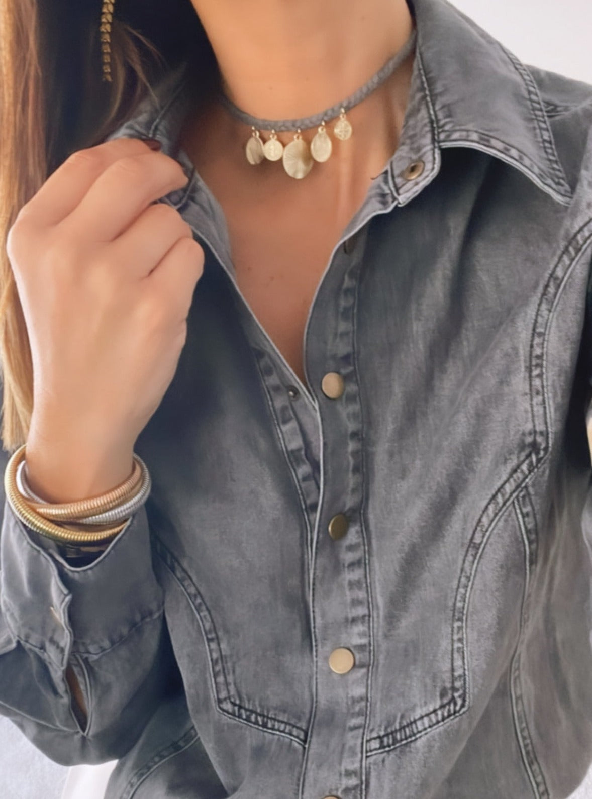 CAMISA DENIM GRIS