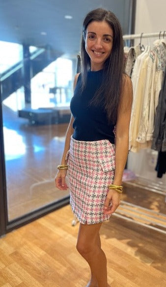FALDA LETICIA TWEED ROSA