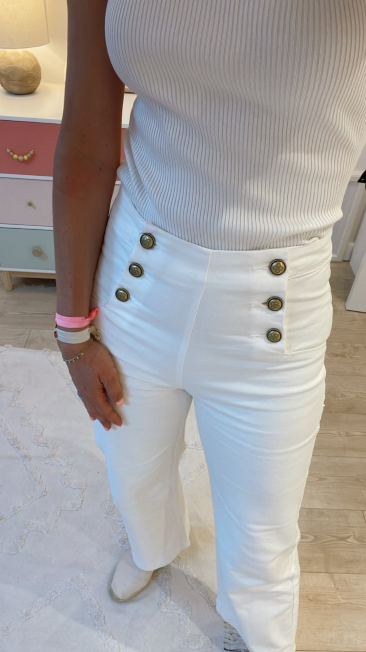 NEW PANTALÓN LARGE FLARE BLANCO