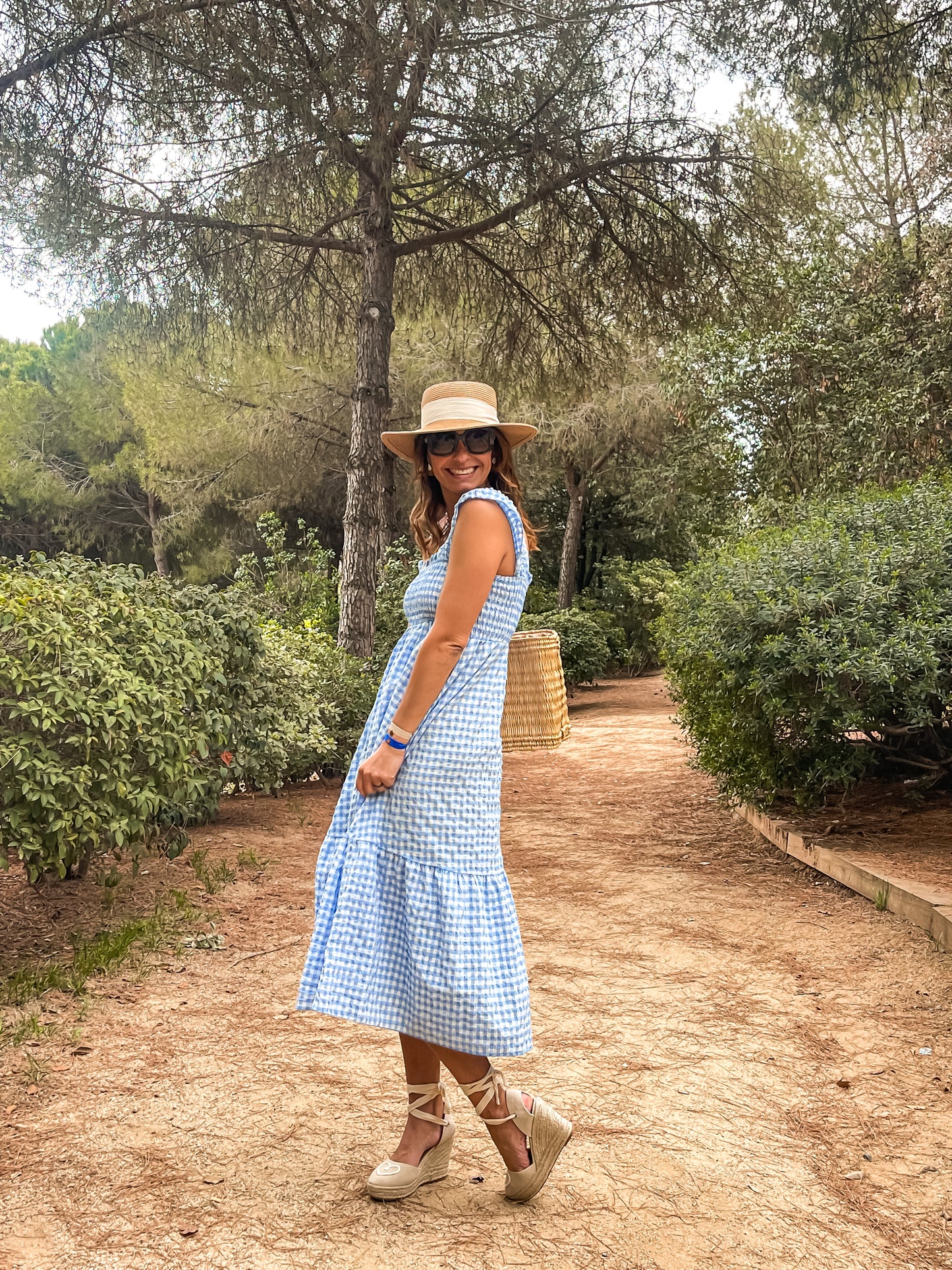 VESTIDO VICHY AZUL CELESTE