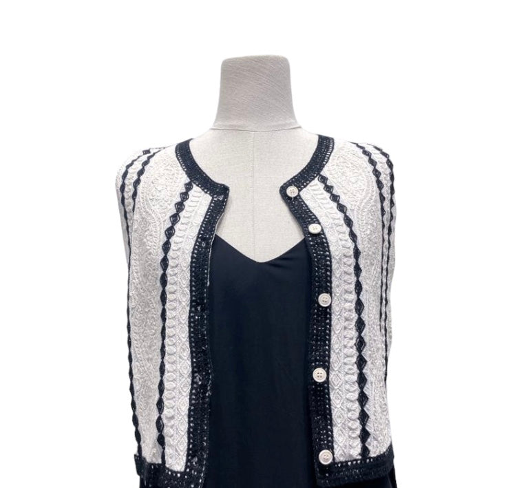 CHALECO CROCHET NOIR