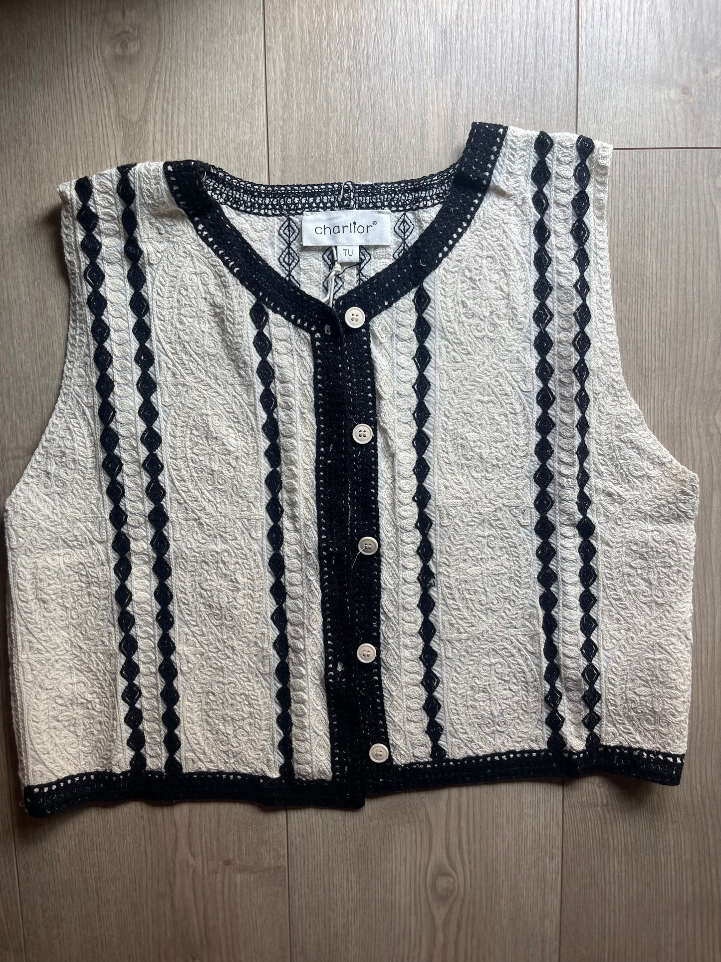 CHALECO CROCHET NOIR