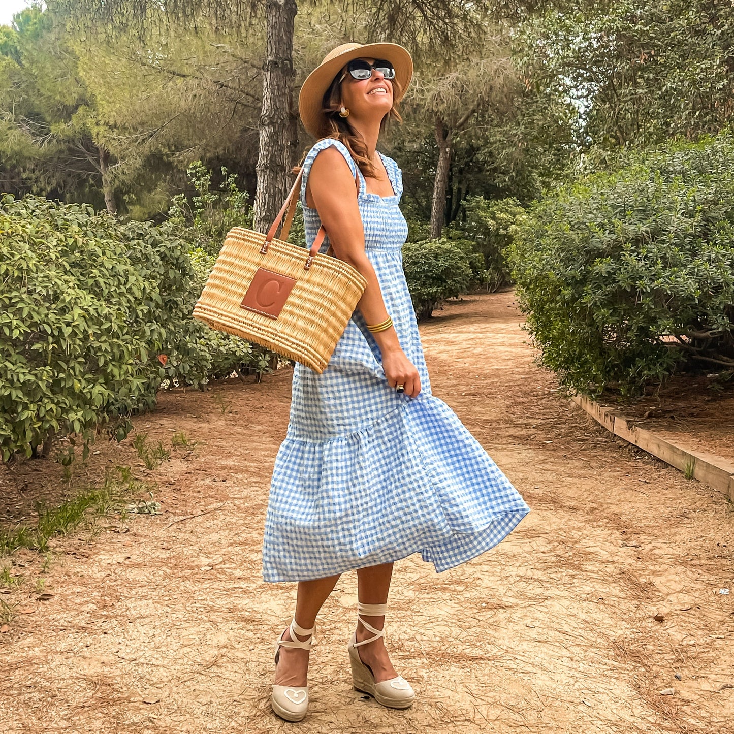 VESTIDO VICHY AZUL CELESTE