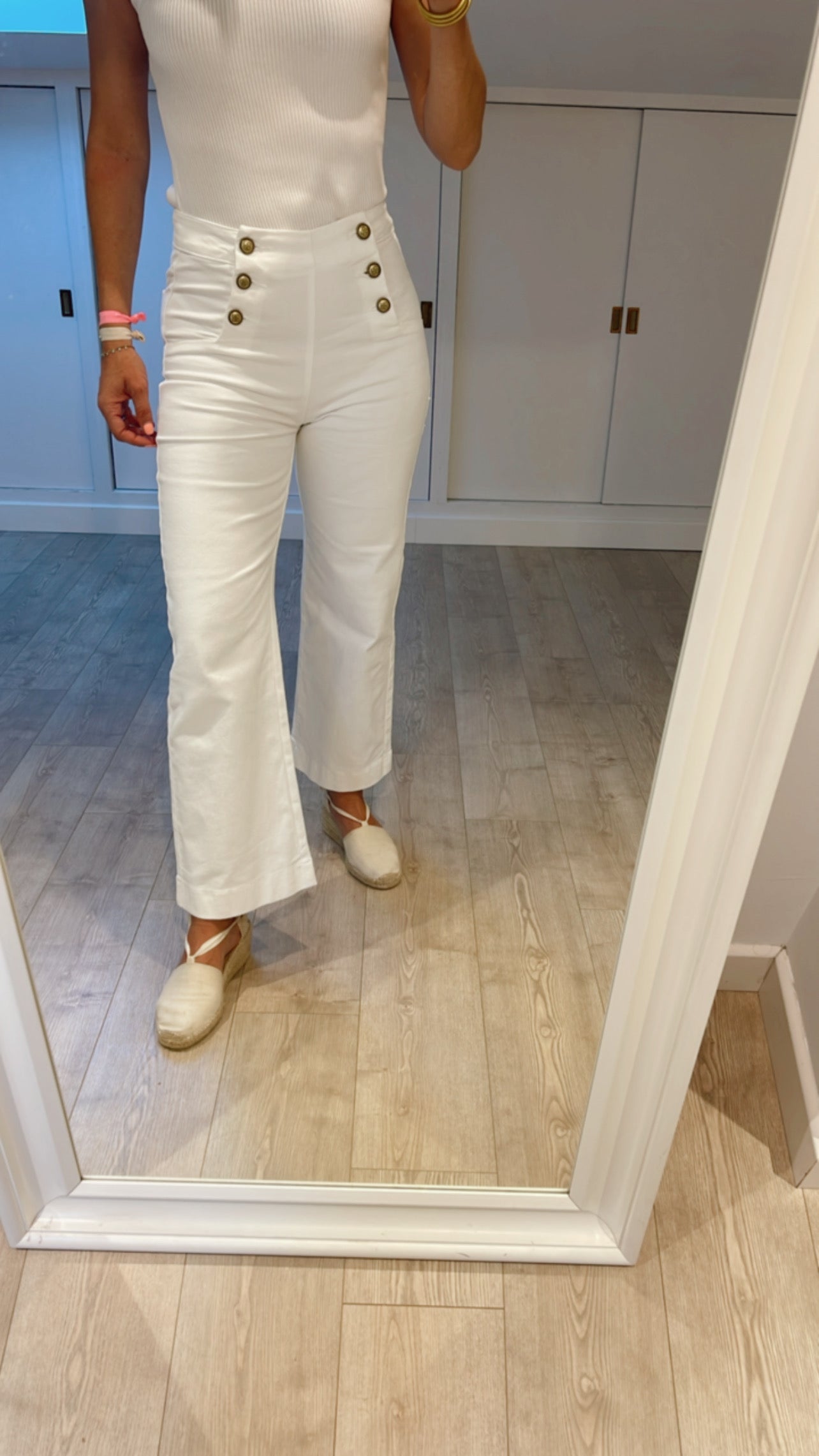 NEW PANTALÓN LARGE FLARE BLANCO