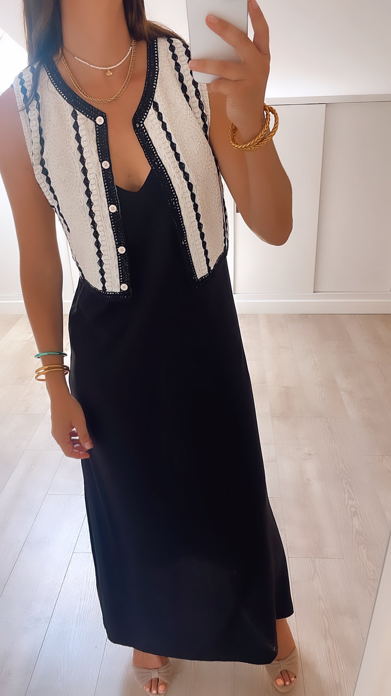 CHALECO CROCHET NOIR