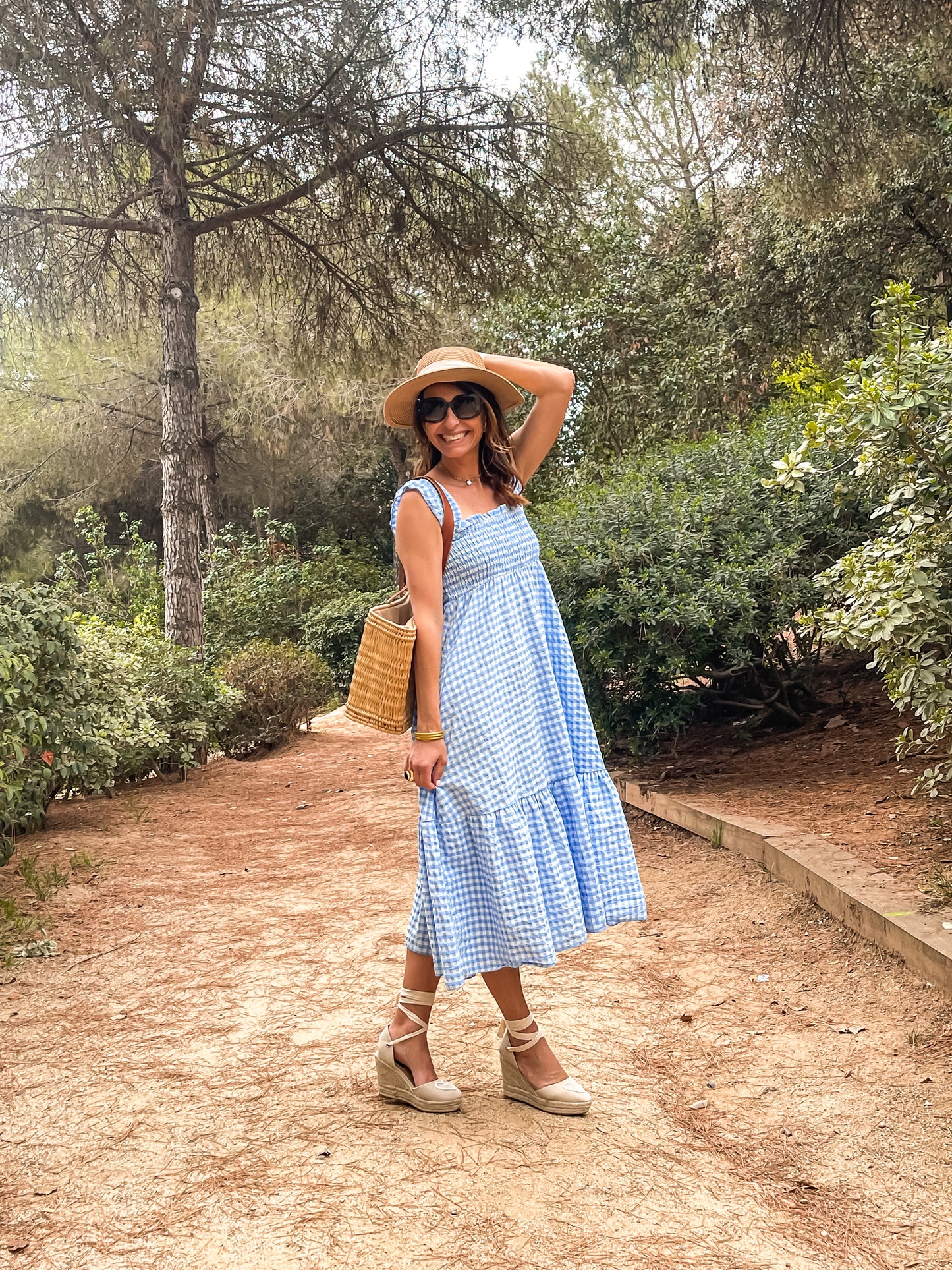 VESTIDO VICHY AZUL CELESTE