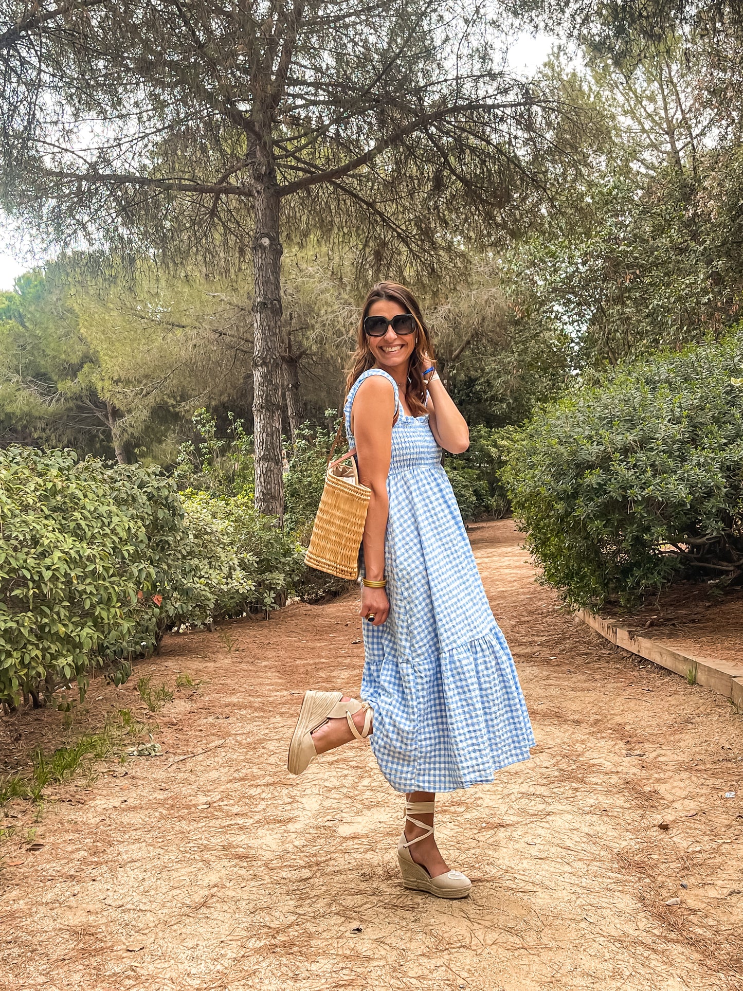 VESTIDO VICHY AZUL CELESTE