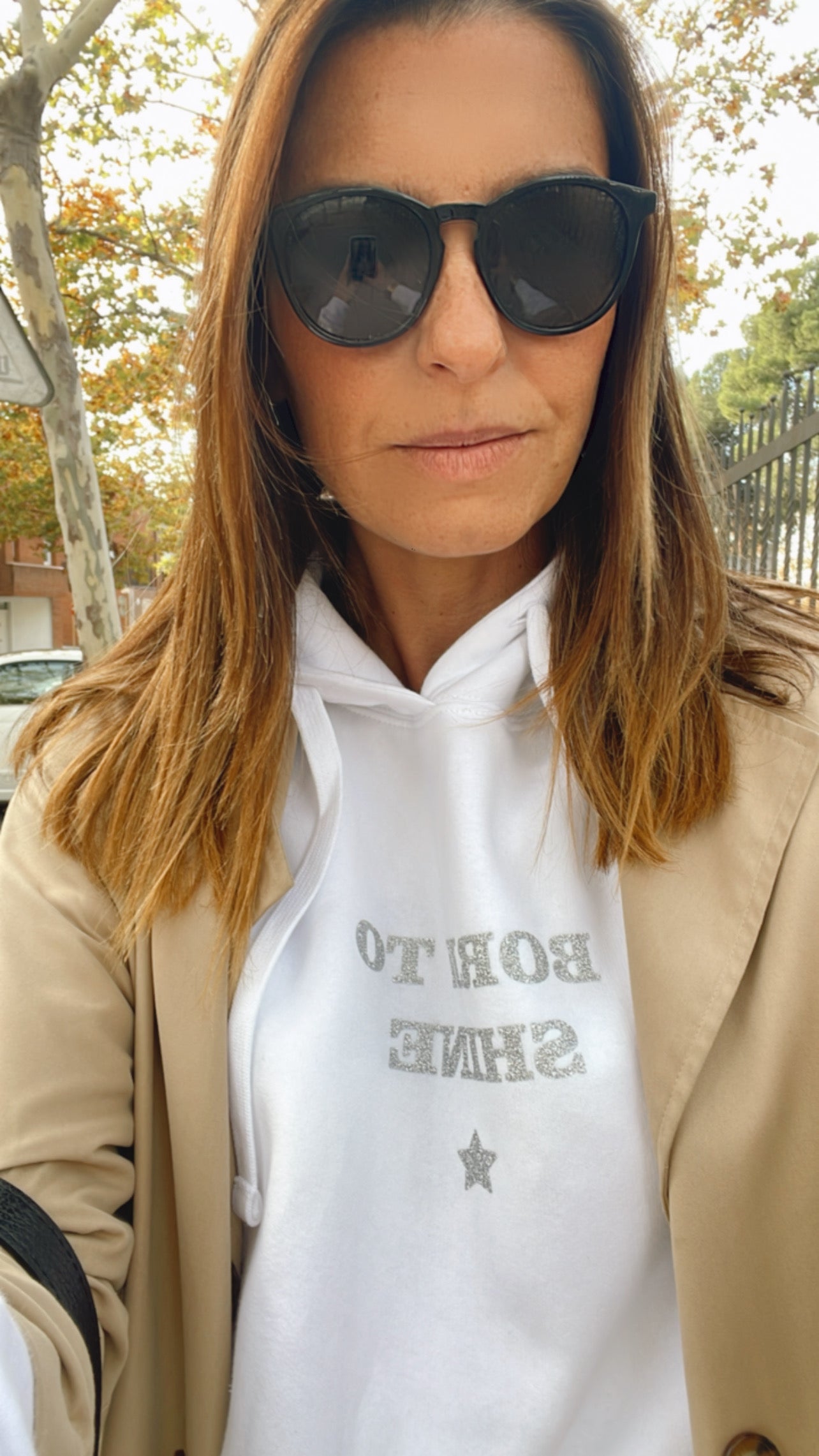 SUDADERA SHINE ADULTO - BLANCA HOODY