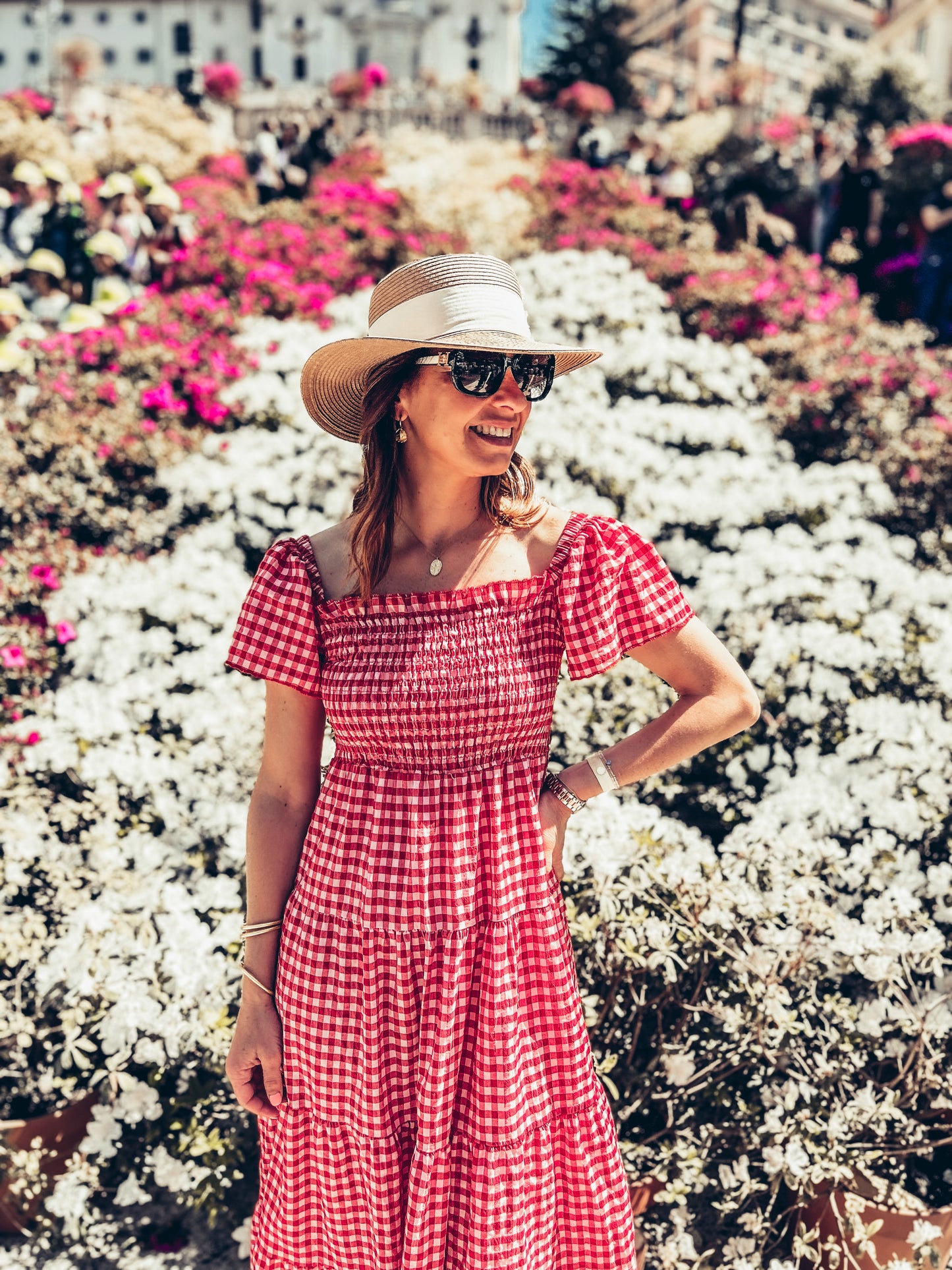 VESTIDO VICHY MANGAS