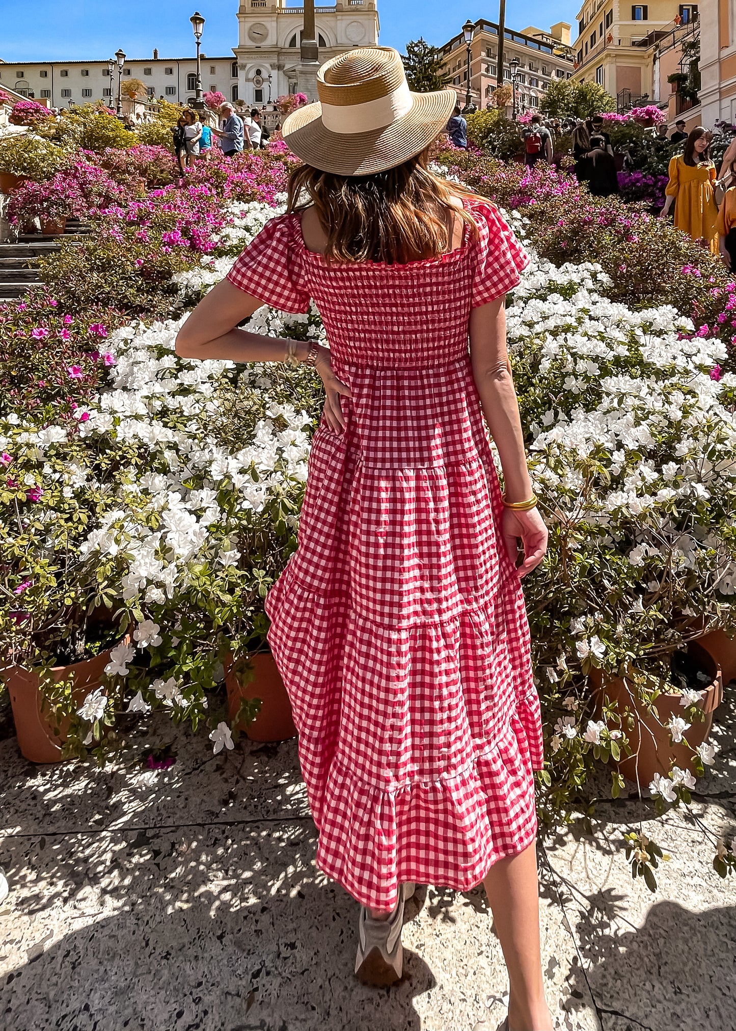 VESTIDO VICHY MANGAS