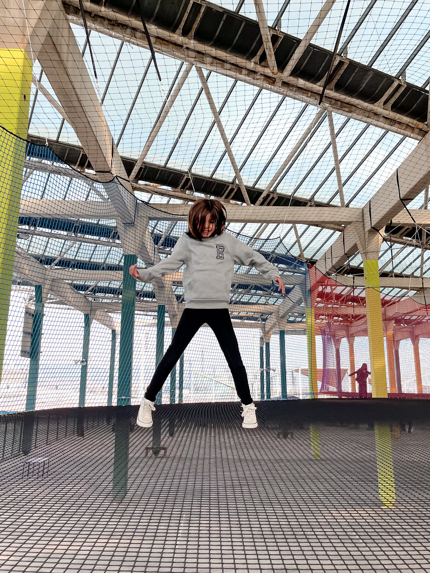 SUDADERA CAPUCHA KIDS - GRIS VICHY