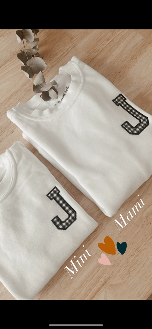 PACK FAMILY SUDADERAS - BLANCAS VICHY - PERSONALIZADAS