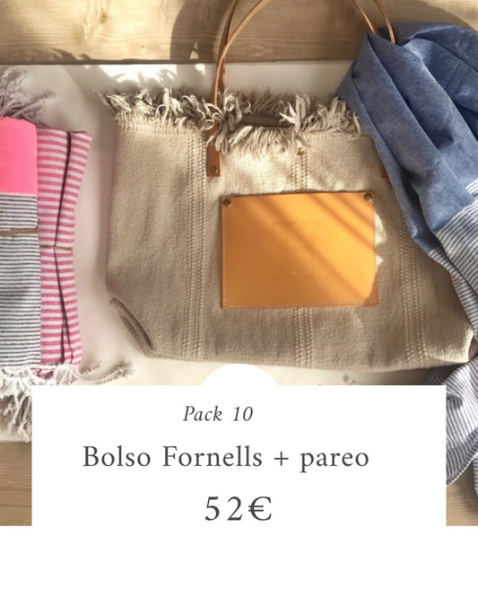 PACK: BOLSO FORNELLS PERSONALIZADO + PAREO DE PLAYA